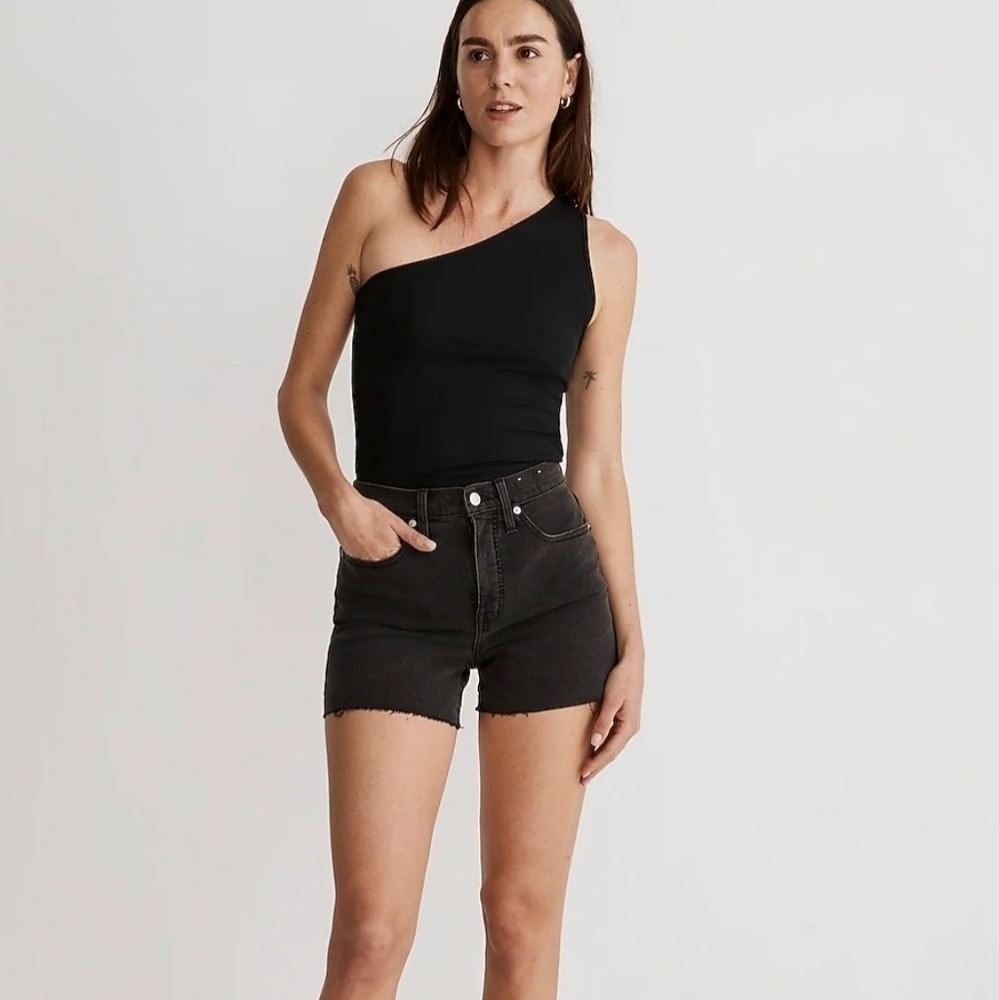 Madewell High-waist Denim Shorts Lunar Wash Black 24W